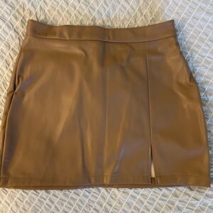 LIKE NEW! Pleather Mini Skirt with side slit